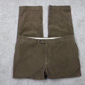 LAUREN Ralph Lauren Pants Mens 38x30 Brown Corduroy Flat Front 100% Cotton Chino
